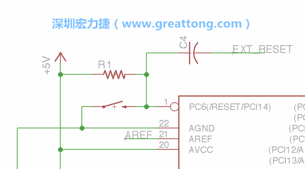 很多PCB設(shè)計(jì)者的設(shè)計(jì)不符合人體工學(xué)，他們使用很小的按鈕、不方便的元件配置和難以解讀的標(biāo)簽，千萬(wàn)不要變成這樣！這次我們的設(shè)計(jì)有一個(gè)大小合適的重置按鈕（reset button）和可以清楚辨認(rèn)是否已經(jīng)接上電源的LED指示燈。