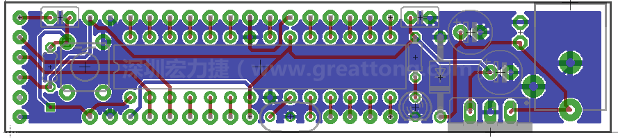 以上就是布線的所有步驟了。接下來就只剩下絲印（silk-screen）、建立Gerber檔跟drill檔和送去印刷電路板廠制作的步驟。